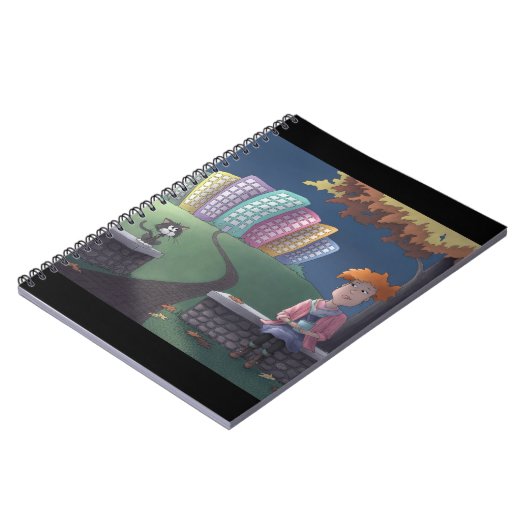 Katze Lady im ParkNotebook Notizblock (Linke Seite)