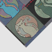 Katze Lady Multi Cats Sitting Thunder_Cove Seidenpapier (Ausschnitt)