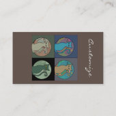 Katze Lady Multi Cats Sitting Thunder_Cove Visitenkarte (Rückseite)