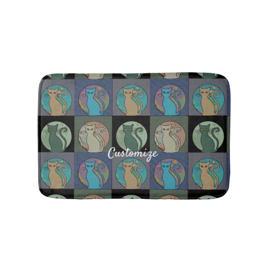Katze Lady Multi Cats Sitzen Thunder_Cove Badematte (Vorderseite)