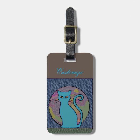 Katze Lady Multi Cats Sitzen Thunder_Cove Gepäckanhänger (Vorderseite vertikal)