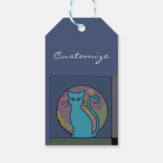 Katze Lady Multi Cats Sitzen Thunder_Cove Geschenkanhänger (Vorderseite)