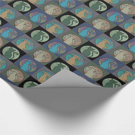 Katze Lady Multi Cats Sitzen Thunder_Cove Geschenkpapier (Ecke)