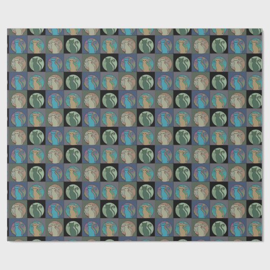 Katze Lady Multi Cats Sitzen Thunder_Cove Geschenkpapier (Flach)