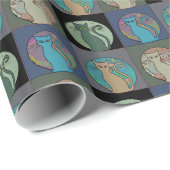 Katze Lady Multi Cats Sitzen Thunder_Cove Geschenkpapier (Rolleneckpunkt)