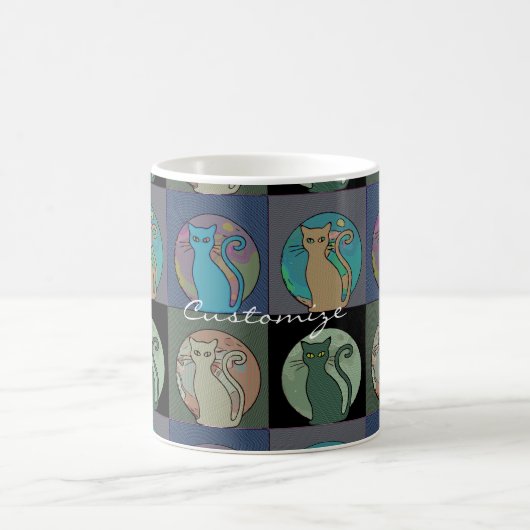 Katze Lady Multi Cats Sitzen Thunder_Cove Kaffeetasse (Mittel)
