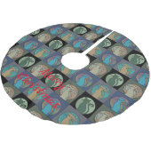 Katze Lady Multi Cats Sitzen Thunder_Cove Polyester Weihnachtsbaumdecke (Schrägansicht)