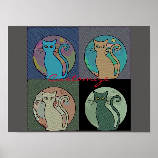 Katze Lady Multi Cats Sitzen Thunder_Cove Poster (Vorne)