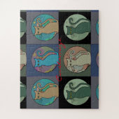 Katze Lady Multi Cats Sitzen Thunder_Cove Puzzle (Vertikal)