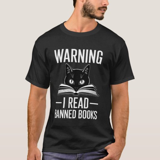 Katze las verbotene Bücher T-Shirt (Vorderseite)