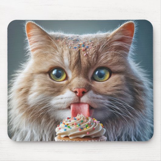 Katze lecken einen Kuchen Mousepad (Vorne)