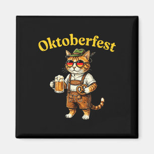 Katze Lederhosen Brezel lustige deutsche Männer Fr Magnet