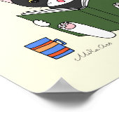 Katze Lesen Buchposter Kinder Literatur Kinderzimm Poster (Ecke)