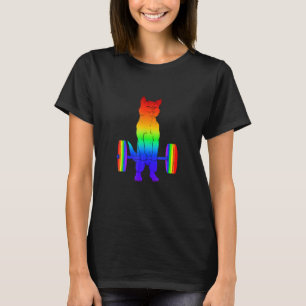 Katze Lgb Kreuzheben Powerlifting Gay Pride Katze  T-Shirt