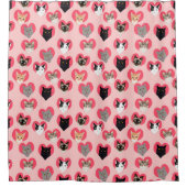 Katze Liebe Herzstück Duschvorhang - niedliche Kat (Vorderseite)