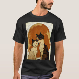 Katze Liebe Mond T-Shirt
