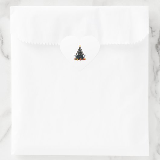 Katze Liebhaber Niedlicher und sonniger Urlaub Bau Herz-Aufkleber (Tasche)