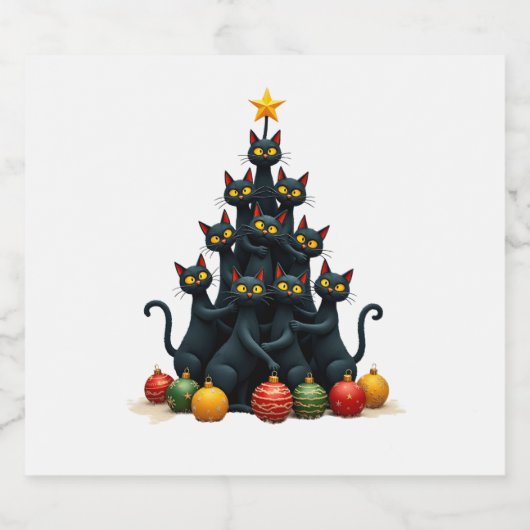 Katze Liebhaber Niedlicher und sonniger Urlaub Bau Schaumweinetikett (Einzelnes Label)