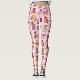 Katze Liebhaber! Spielende Katzen auf rosa Legging Leggings