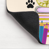 Katze liebt Bücher Mousepad (Ecke)