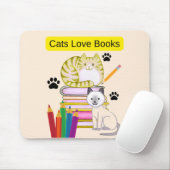 Katze liebt Bücher Mousepad (Mit Mouse)