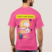 Katze liebt Bücher T-Shirt (Rückseite)