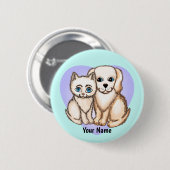Katze liebt Hund TBA Button (Vorne & Hinten)