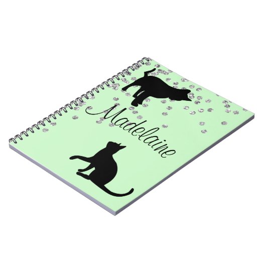 Katze liebt moderne Minze Grünflächen Persönliche Notizblock (Linke Seite)