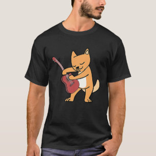 Katze liebt Musikinstrumente spielt Gitarre T-Shirt
