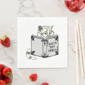 Katze liest Buch Serviette (Beispiel)