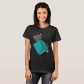 Katze liest ein Buch T-Shirt (Vorne ganz)