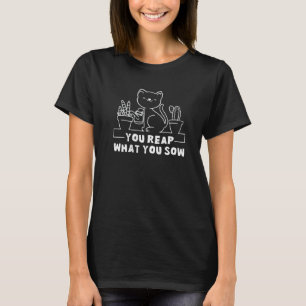 Katze Linienkunst Du erntest, was du säst Katze mi T-Shirt