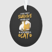 Katze Lover einen Mann mit Bier und Katze Ornament (Vorderseite)