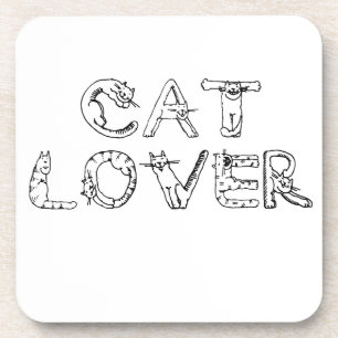 Katze Lover im Cat-Schriftart Getränkeuntersetzer