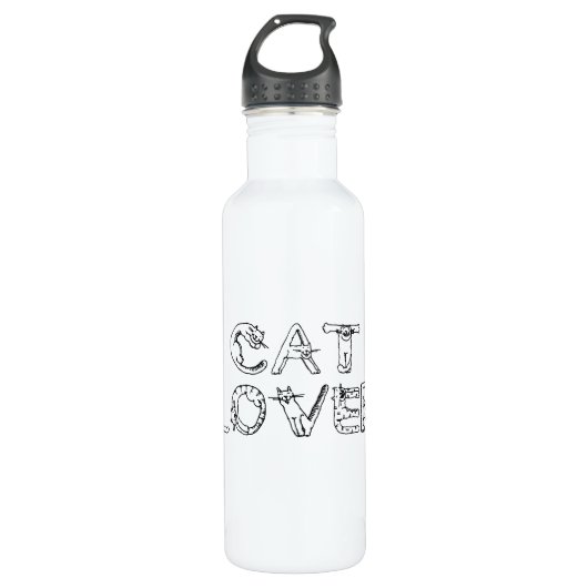 Katze Lover im Cat-Schriftart Trinkflasche (Vorderseite)