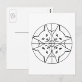 Katze Lover Kaleidoskop Katzen Herz Postkarten (Vorne/Hinten)