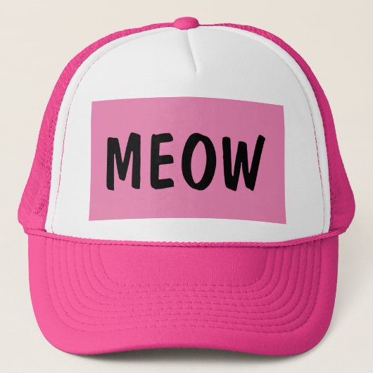 KATZE LOVER MEOW PINK BALL CAPS HATTE TRUCKERKAPPE (Vorderseite)