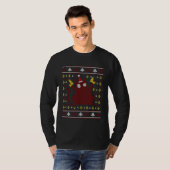 Katze Lover Ugly Sweater Cat Weihnachtsmannmütze a T-Shirt (Vorne ganz)