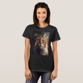 Katze Löwe Schmetterling T-Shirt (Vorne ganz)