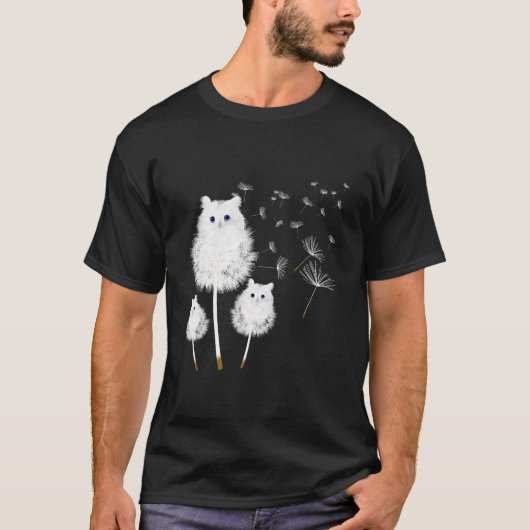 Katze Löwenzahn Blume Katze T-Shirt (Vorderseite)