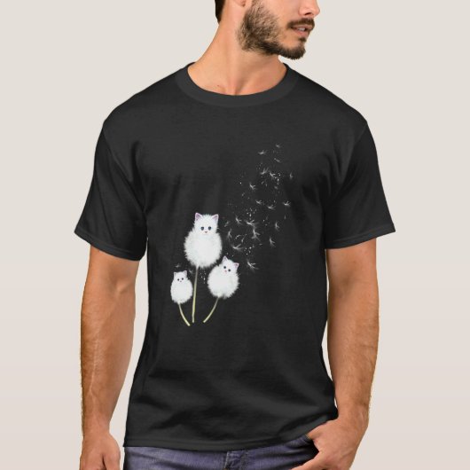 Katze Löwenzahn Blume Sk T-Shirt (Vorderseite)