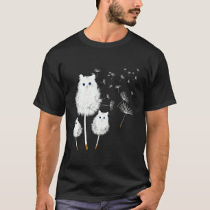 Katze Löwenzahn Erstaunliche Blume Katze Design T-Shirt