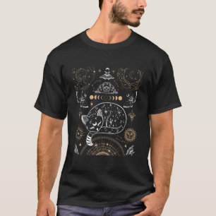 Katze Luna Motte Mondphasen Dunkle Akademie-Ästhet T-Shirt