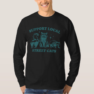 Katze Lustig Retro Waschbär Opossum Stinktier T-Shirt