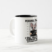 Katze lustig. zweifarbige tasse (Vorderseite Links)