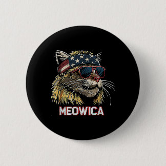 Katze - Lustiger 4. Juli Amerikanische Flagge Mutt Button