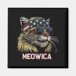 Katze - Lustiger 4. Juli Amerikanische Flagge Mutt Magnet