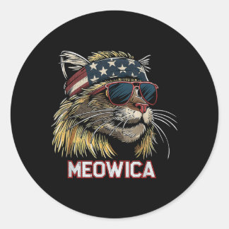 Katze - Lustiger 4. Juli Amerikanische Flagge Mutt Runder Aufkleber