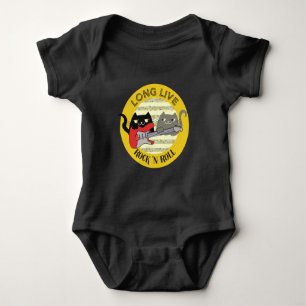 Katze Lustiger Punk Rock Musik Liebe Elektrische G Baby Strampler