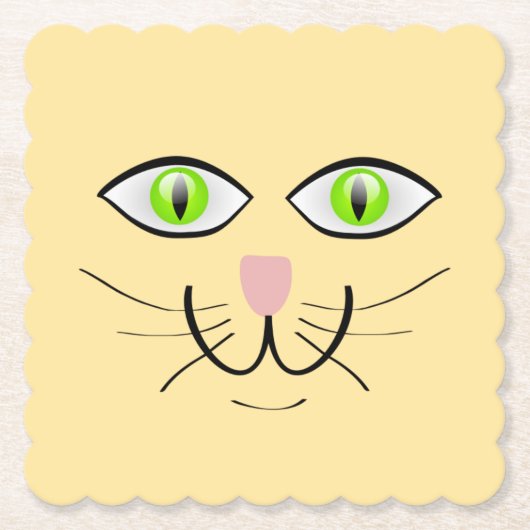 Katze Lustiges Gesicht Cartoon-29034 Untersetzer (Vorderseite)